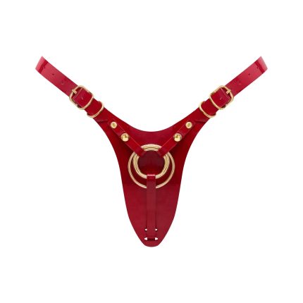 LEATHERETTE HARNESS FABULOUS - ONE SIZE - RED GLOSSY