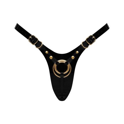LEATHERETTE HARNESS FABULOUS - ONE SIZE - BLACK GLOSSY