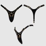 LEATHERETTE HARNESS FABULOUS - ONE SIZE - BLACK GLOSSY - obrazek 6