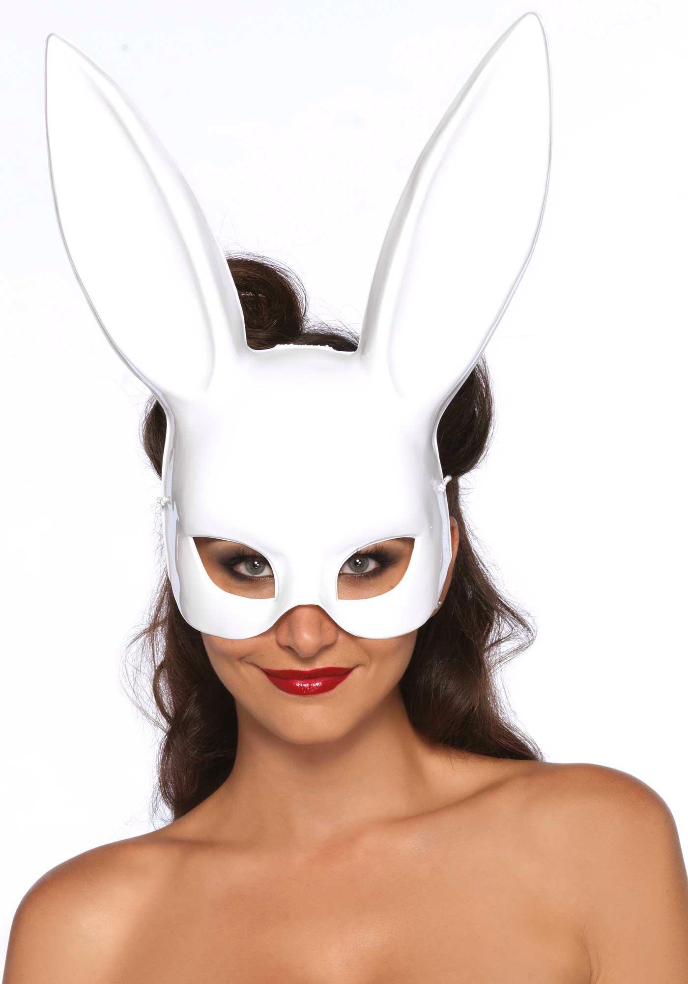 88008_WHITE_01 Masquerade Rabbit Mask White - obrazek 1