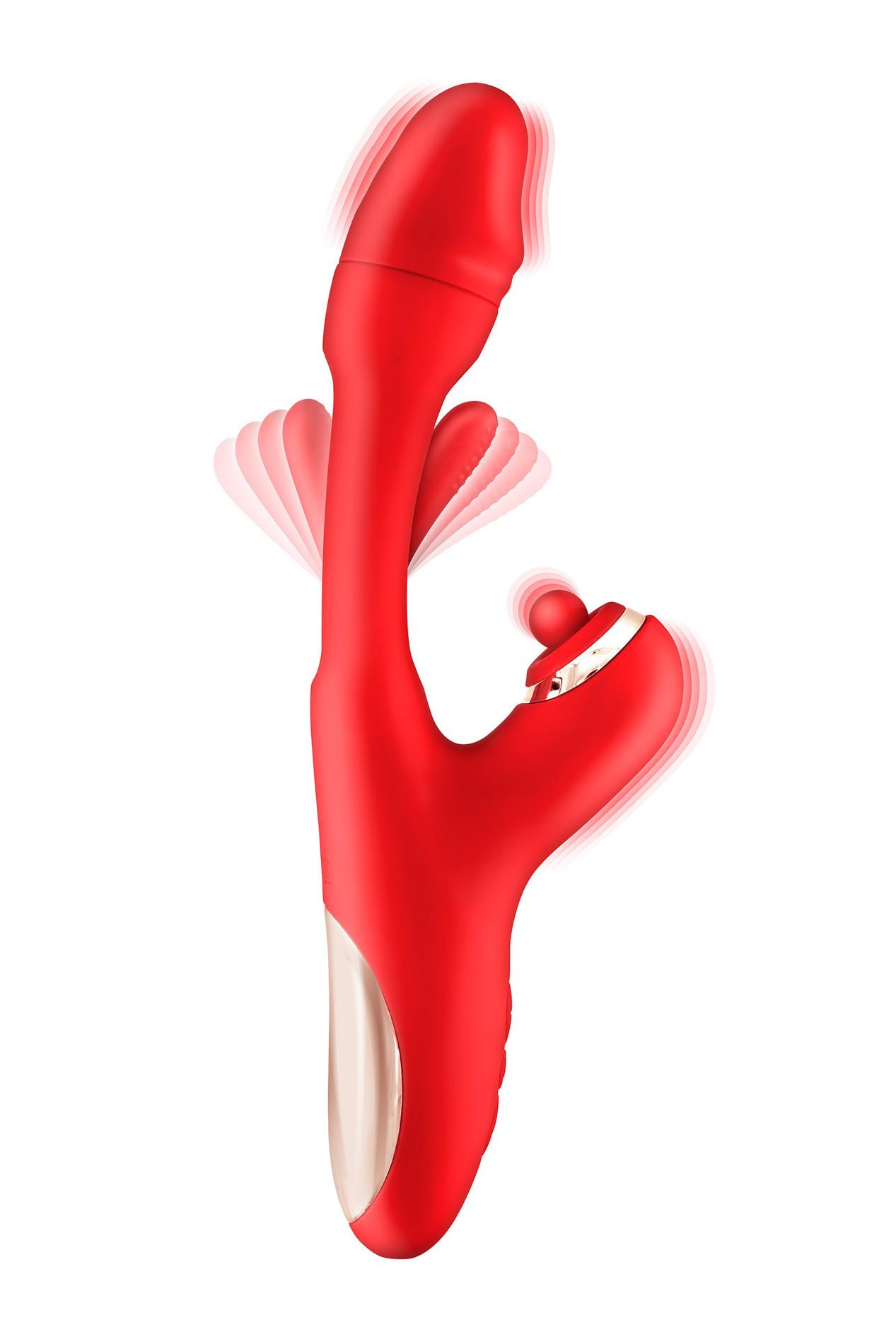 90-531056003020_01 Joyfully 3-in-1 Rabbit Vibrator with Tapotem - obrazek 1