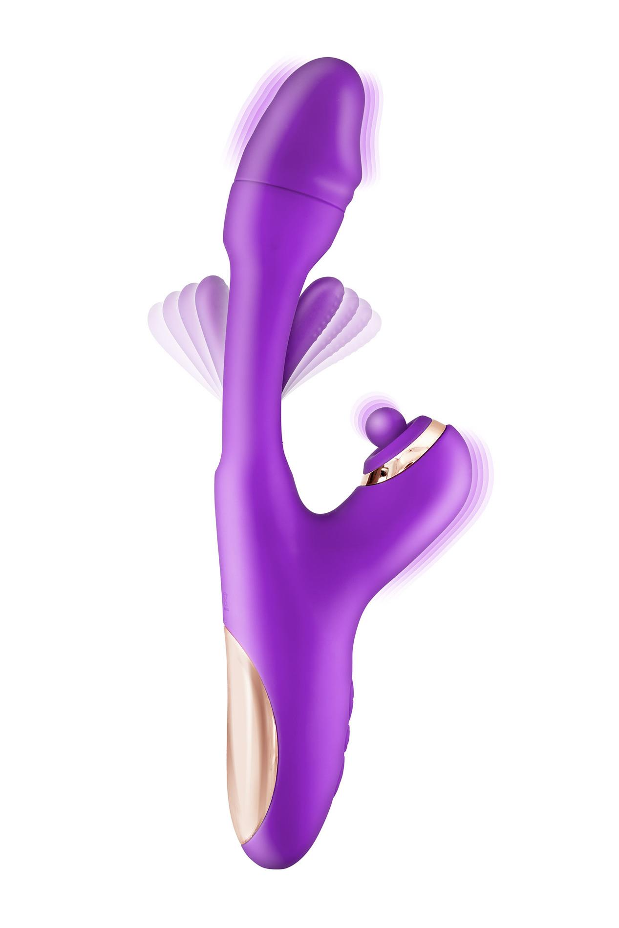 90-531056020120_01 Joyfully 3-in-1 Rabbit Vibrator with Tapotem purple - obrazek 1