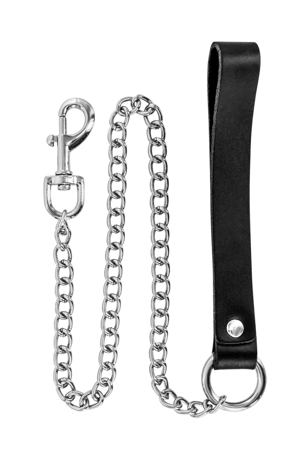 90-6050480010 METAL LEASH WITH COW LEATHER WRIST - obrazek 1