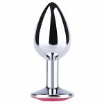 Silver Small Butt Plug with Purple Diamond - obrazek 2