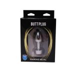 Silver Butt Plug with Red Diamond - obrazek 2