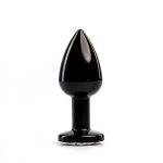 Black Butt Plug with White Diamond - obrazek 2