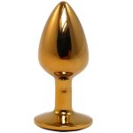 Gold Small Butt Plug with Black Diamond - obrazek 2