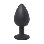 Black large butt plug with white crystal - obrazek 2