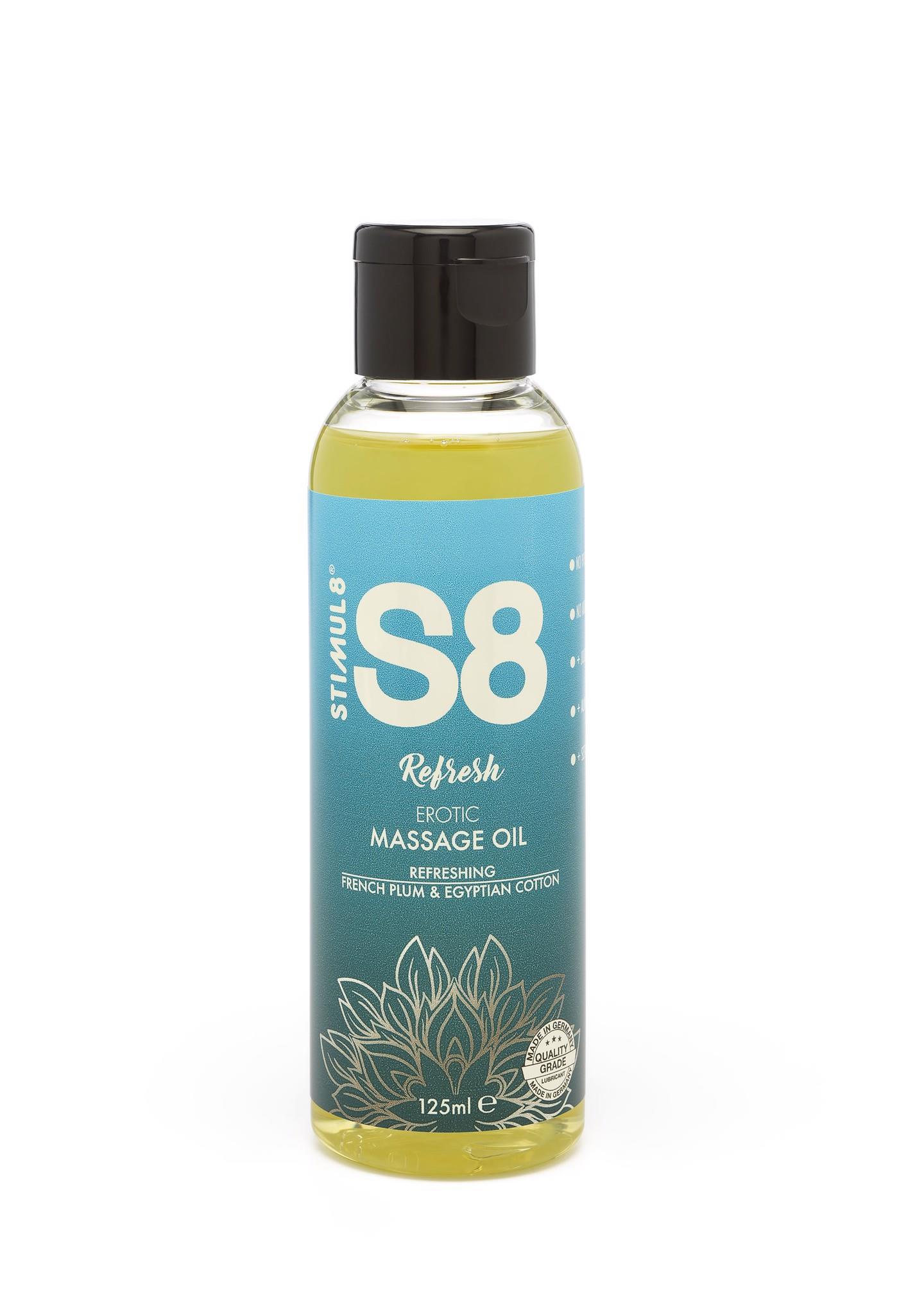97415_571_01 S8 Massage Oil 125ml French Plum & Egyptian Cotton - obrazek 1
