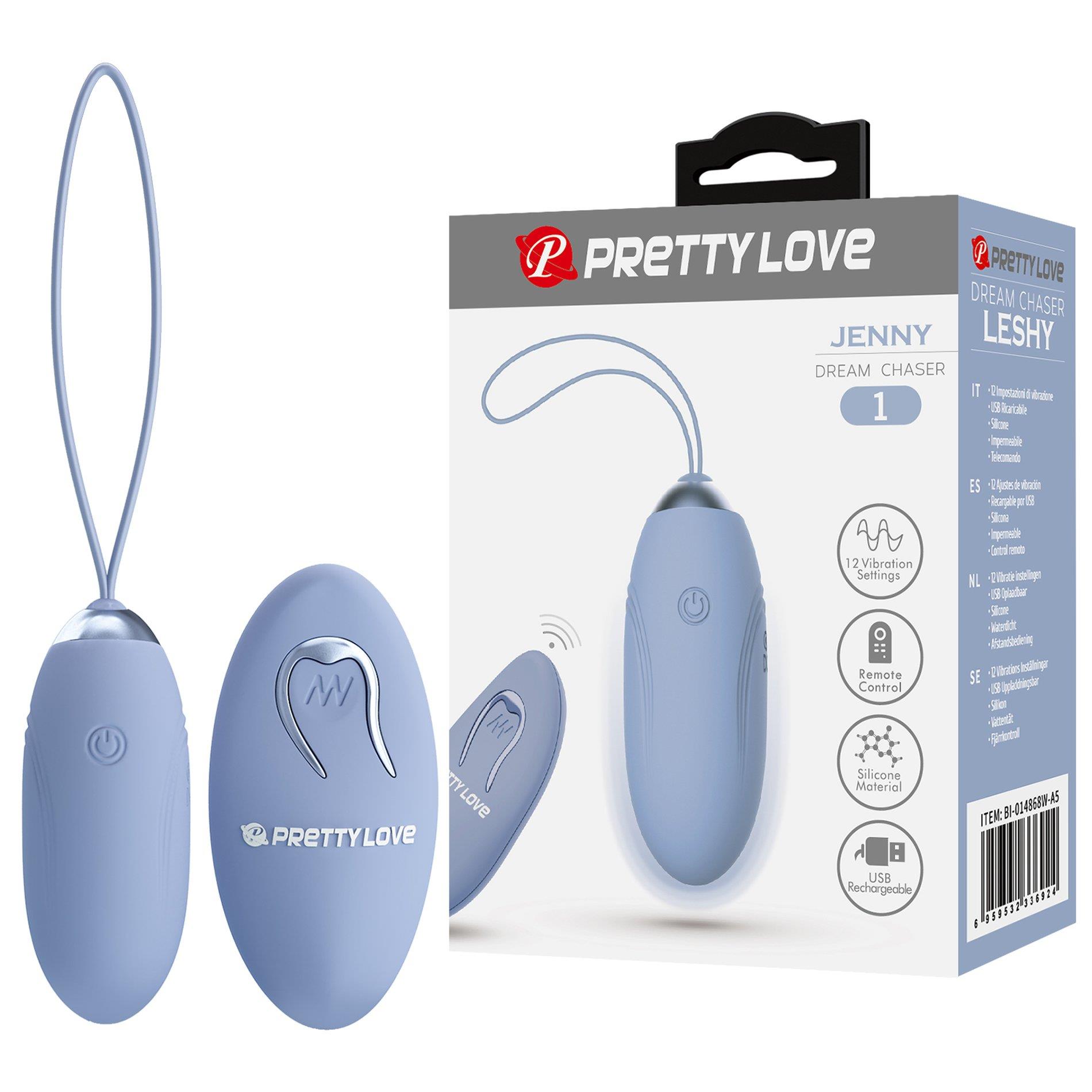 BI-014362W-9A5_01 PRETTY LOVE - JENNY Dream chaser 1, Blue, Wireless remote control 12 vibration functions - obrazek 1