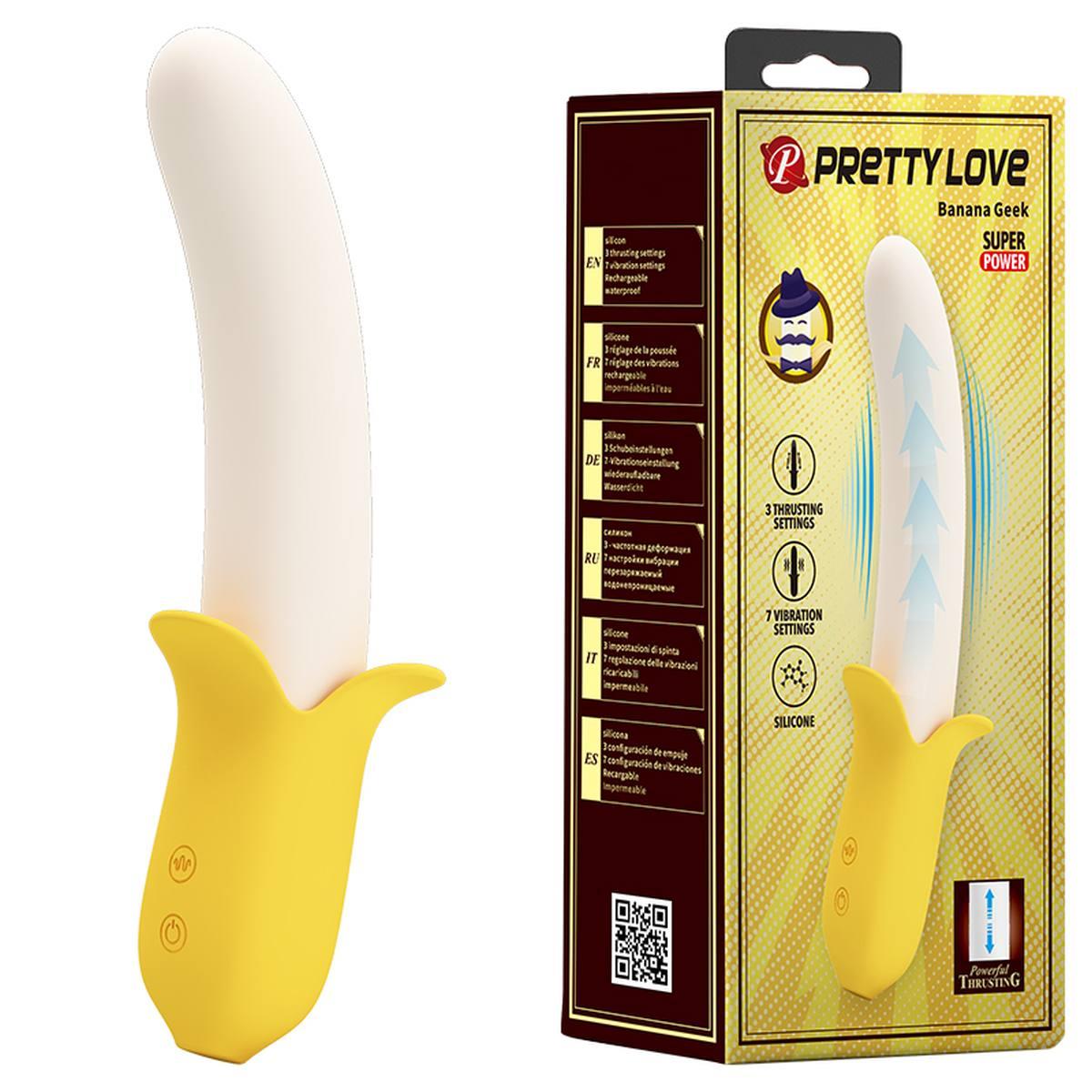 BI-014957 PRETTY LOVE - Banana Greek, 7 vibration functions 3 thrusting settings - obrazek 1