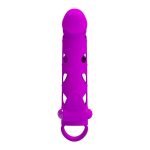 PRETTY LOVE - Vibrating Penis Sleeve with Ball Strap - obrazek 2