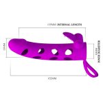 PRETTY LOVE - Vibrating Penis Sleeve with Ball Strap - obrazek 3