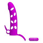 PRETTY LOVE - Vibrating Penis Sleeve with Ball Strap - obrazek 5