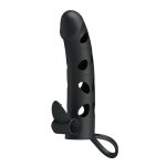 PRETTY LOVE - Vibrating Penis Sleeve with Ball Strap - obrazek 2