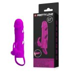 PRETTY LOVE - PENIS SLEEVE WITH BALL STRAP vibration PURPLE - obrazek 9