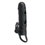PRETTY LOVE - PENIS SLEEVE WITH BALL STRAP vibration BLACK - obrazek 2