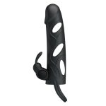 PRETTY LOVE - PENIS SLEEVE WITH BALL STRAP vibration BLACK - obrazek 4
