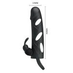 PRETTY LOVE - PENIS SLEEVE WITH BALL STRAP vibration BLACK - obrazek 6