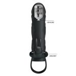 PRETTY LOVE - PENIS SLEEVE WITH BALL STRAP vibration BLACK - obrazek 7