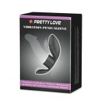 PRETTY LOVE - Vibration Penis Sleeve 7 FUNCTIONS BLACK - obrazek 3