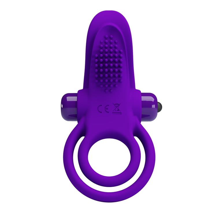 BI-210203-1 PRETTY LOVE - VIBRANT PENIS RING Purple- 10 function vibrations - obrazek 1