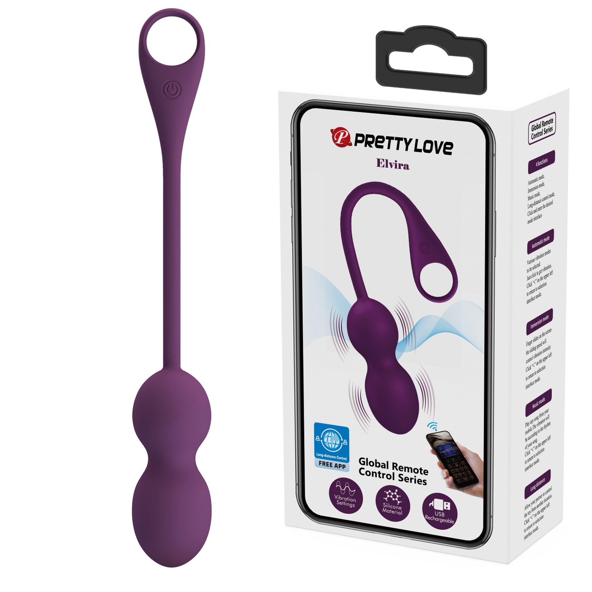 BI-210212HP-2_01 PRETTY LOVE - Elvira dark Purple, 12 vibration functions Mobile APP Long-distance Control - obrazek 1