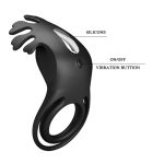 PRETTY LOVE - VIBRANT PENIS RING RUBEN Black, 7 vibration functions - obrazek 9