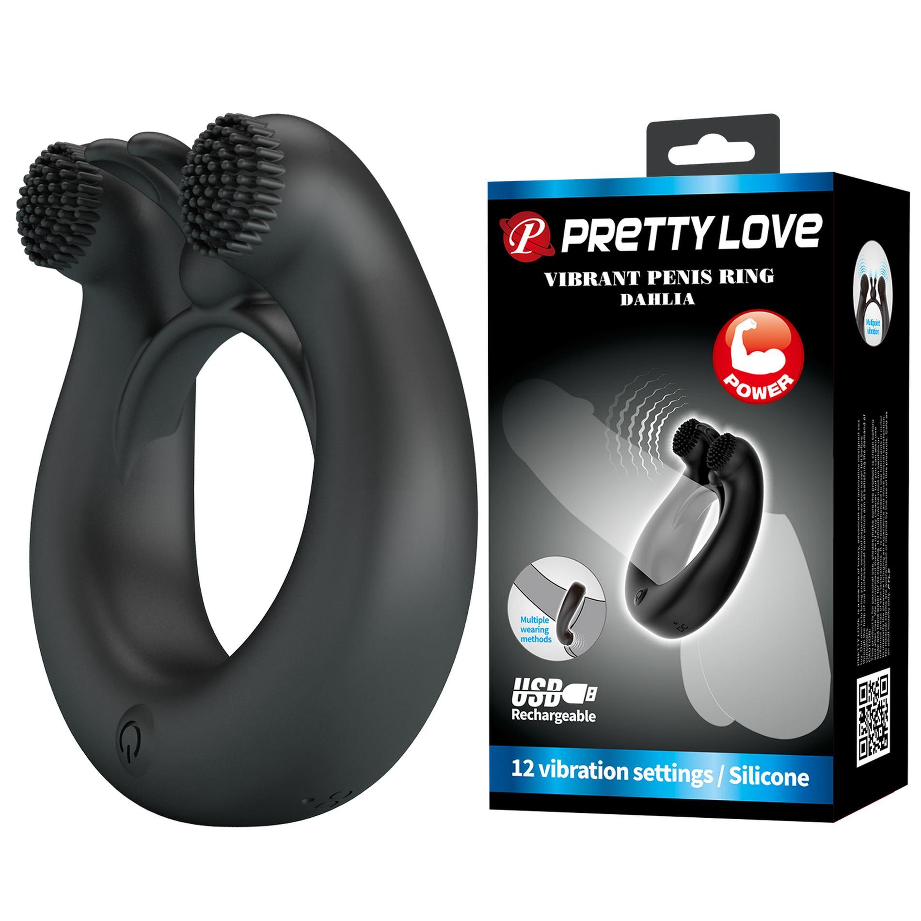 BI-210324_01 VIBRANT PENIS RING DAHLIA, 12 vibration functions memory function - obrazek 1
