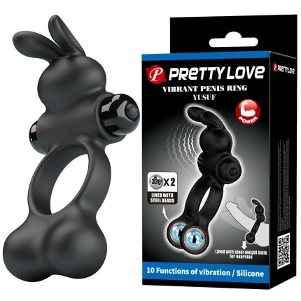 PRETTY LOVE - Vibrate Penis Ring YUSUF 10 functions