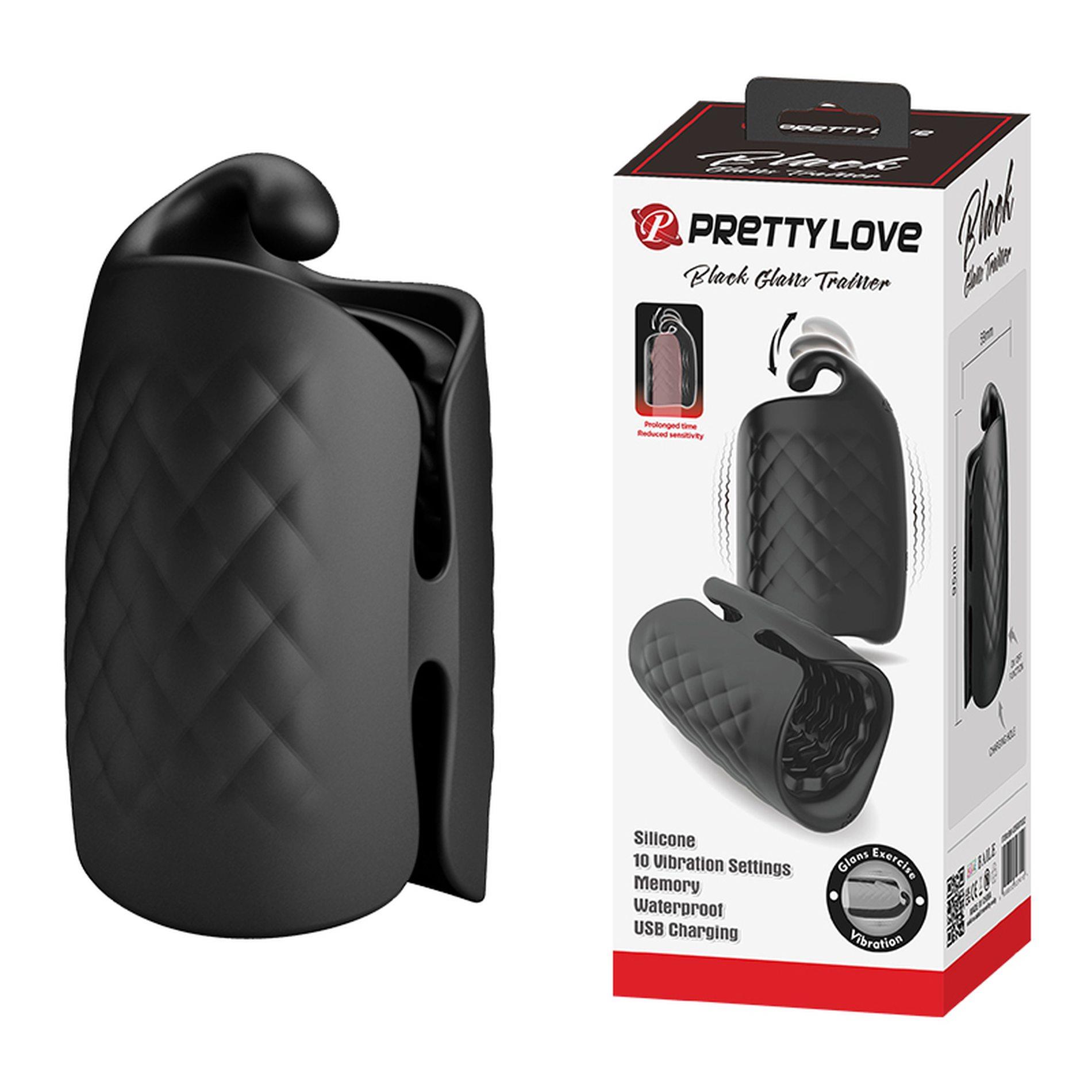 BM-00900T83Z_01 PRETTY LOVE - Black Glans Trainer, 10 vibration functions - obrazek 1