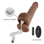 PRETTY LOVE - Tommy 8,9'' Light Brown, 3 vibration functions 3 thrusting settings Suction base Wireless remote control - obrazek 9
