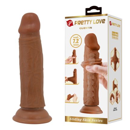 PRETTY LOVE - QUENTIN 7.2"(184mm)  Sliding Skin Series TPR, Suction base Bendable