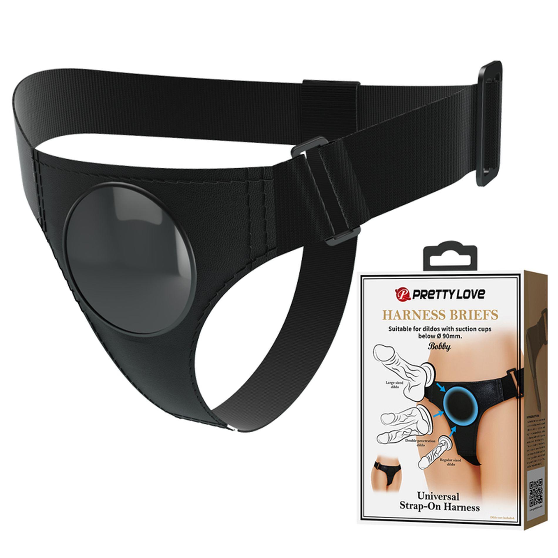 BW-022086 PRETTY LOVE - HARNESS BRIEFS- Bobby, Universal Strap-On Harness - obrazek 1