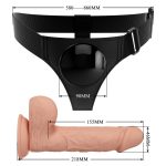 PRETTY LOVE - HARNESS BRIEFS Jerry Universal Strap-On Harness 7,6'' Dildo Flesh - obrazek 9