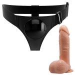 PRETTY LOVE - HARNESS BRIEFS- Tom, Universal Strap-On, 7.4'' Dildo - obrazek 3