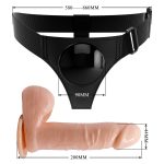 PRETTY LOVE - HARNESS BRIEFS- Tom, Universal Strap-On, 7.4'' Dildo - obrazek 9