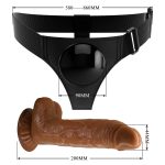 PRETTY LOVE - HARNESS BRIEFS- Micheal, Universal Strap-On, 7.0'' Dildo - obrazek 9