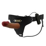 PRETTY LOVE - HARNESS BRIEFS Starks Universal Strap-On Harness 6,9'' Vibration Dildo Light Brown - obrazek 2