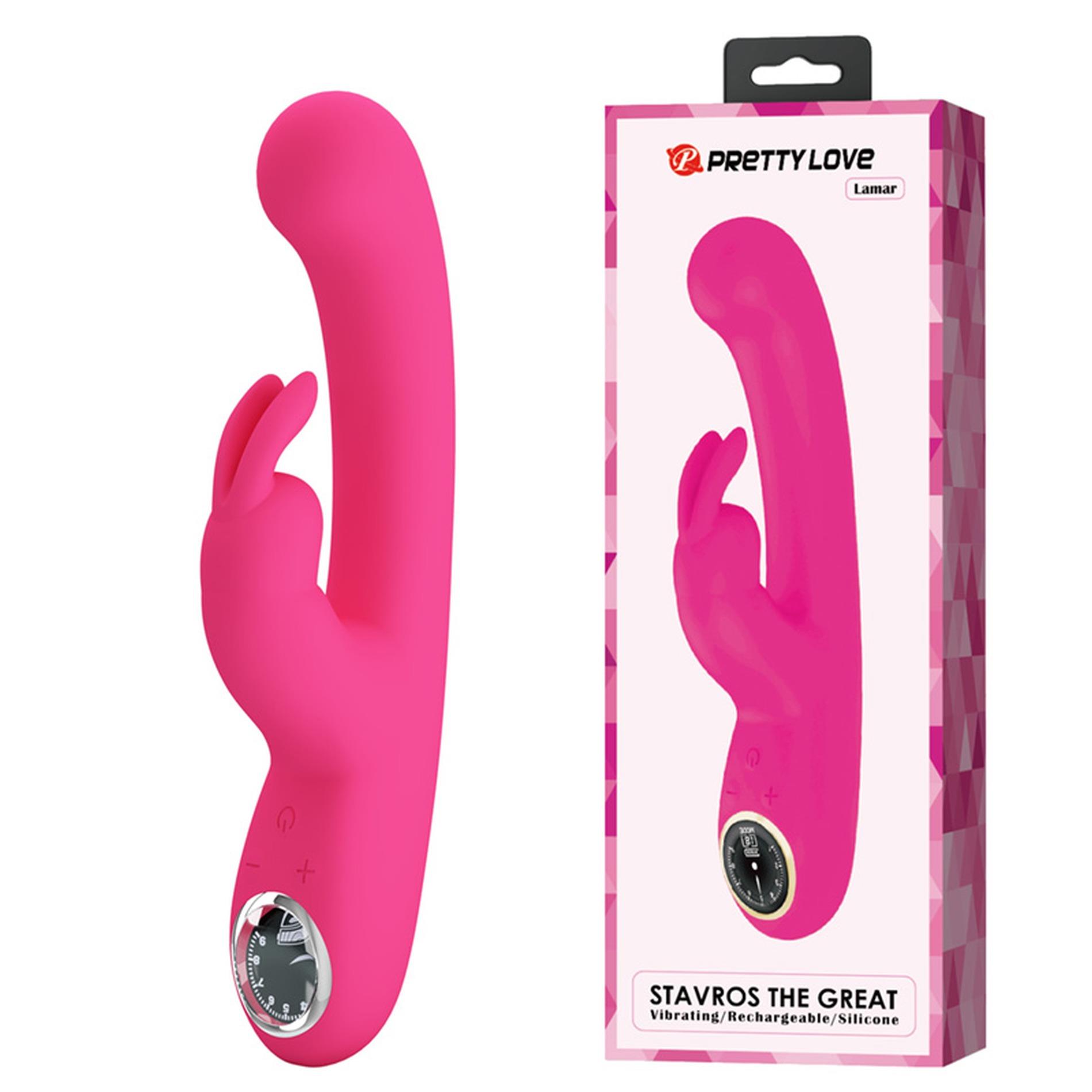 BW-500004-LED-1_01 PRETTY LOVE - Lamar dark Pink, 10 vibration functions 9 speed levels - obrazek 1