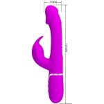 PRETTY LOVE - Kampas Rabbit 3 in 1, multifunction vibrator with tongue violet - obrazek 5