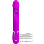 PRETTY LOVE - Kampas Rabbit 3 in 1, multifunction vibrator with tongue violet - obrazek 6