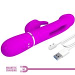 PRETTY LOVE - Kampas Rabbit 3 in 1, multifunction vibrator with tongue violet - obrazek 7