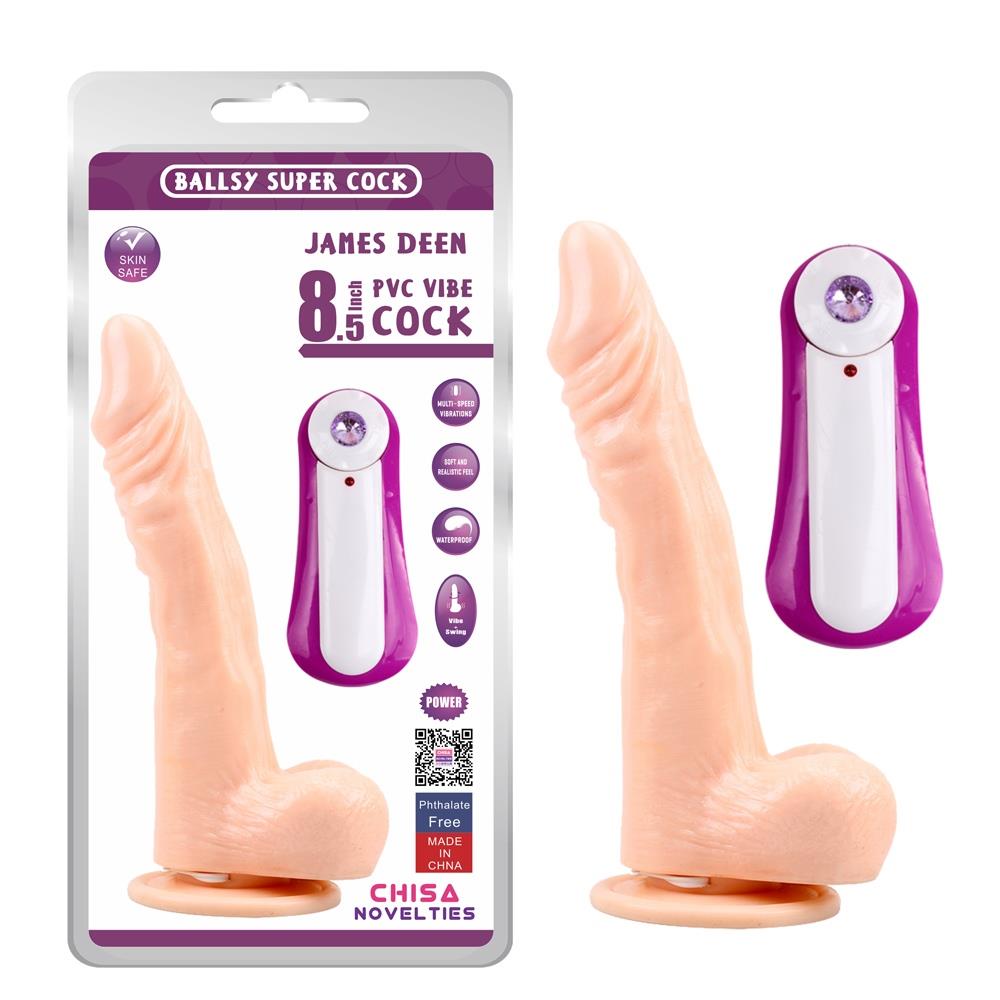 CN-111810916 JAMES DEEN 8.5"" Vibrating Dildo - obrazek 1