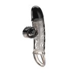 ROMANCE - Penis sleeve,  TPE material,vibration, battery LR41*3, Black - obrazek 4